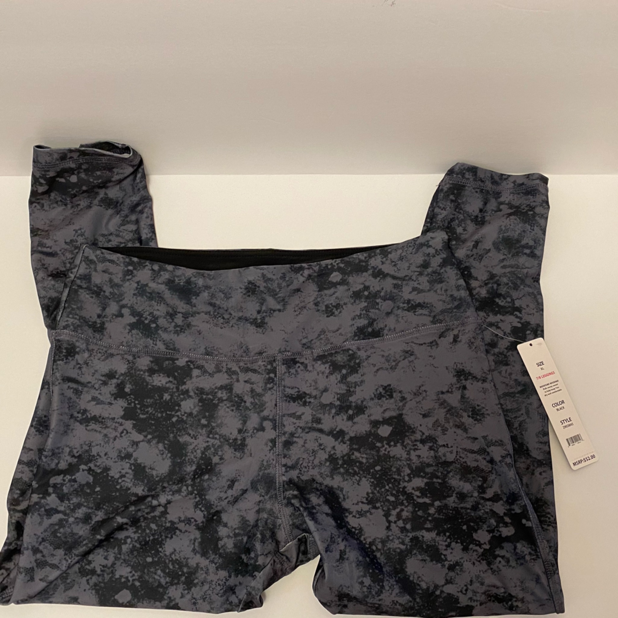 Vogo Women’s Leggings Size Xl Dark Gray With Black Design